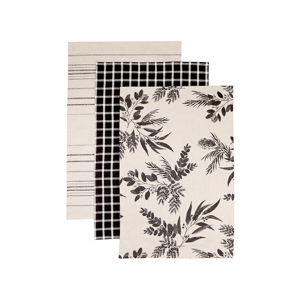 Coorong Charcoal Teatowel Pack