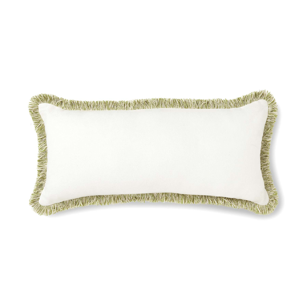 VERA GREEN MELANGE FRINGE CUSHION