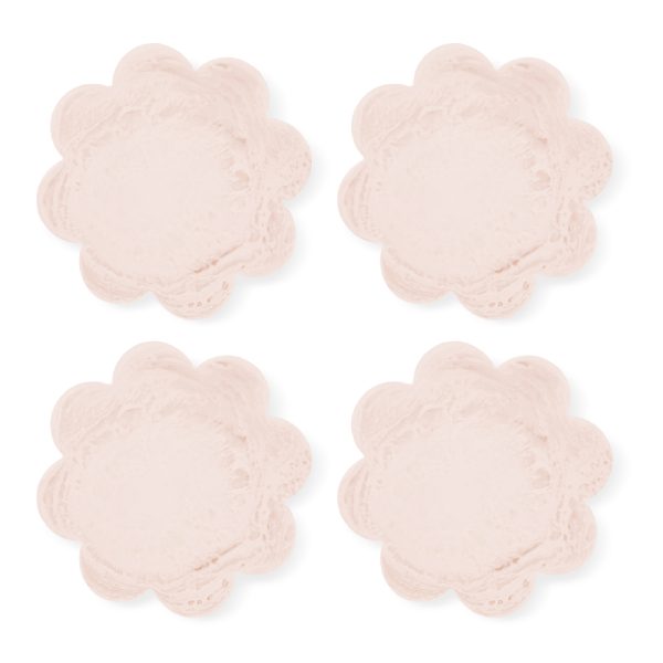 ARIES PINK SCALLOP COASTER SET 4