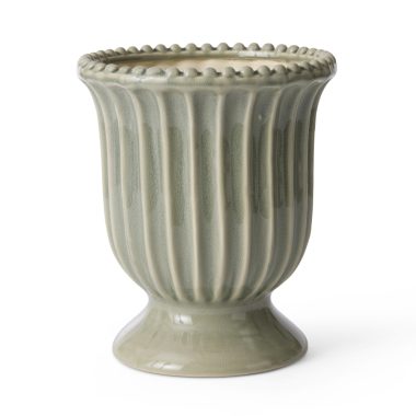 CASSIE SAGE GREEN PEDESTAL VASE