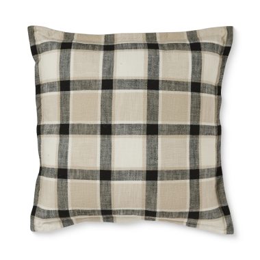 KEATON BLACK SLUB CHECK CUSHION