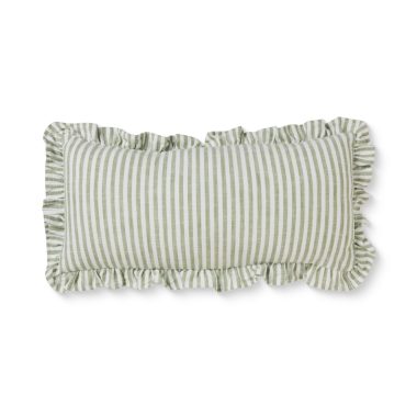 RUFFLES GREEN CUSHION 35X70CM