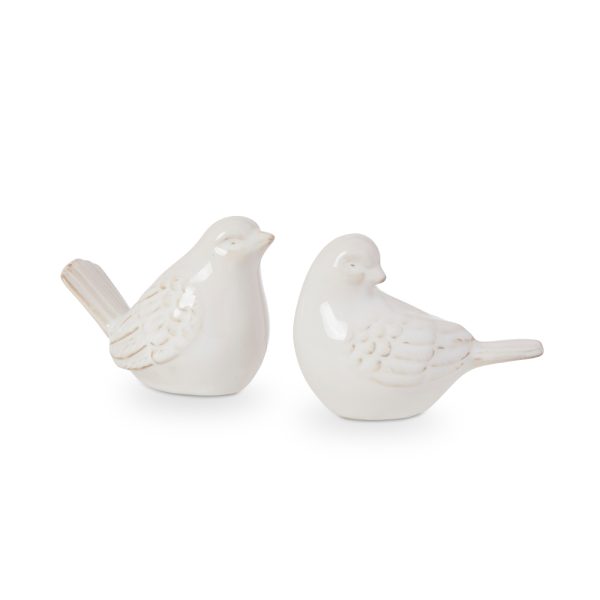 SWALLOW CERAMIC BIRD CREAM S/2