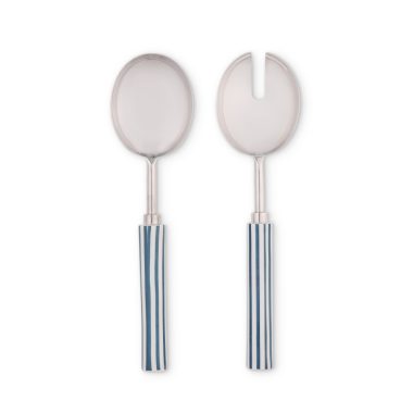 CLYDE STRIPE BLU/WH SALAD SERVERS