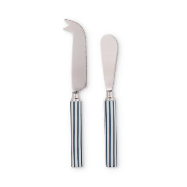 CLYDE STRIPE BLU/WH CHEESE KNIFE SET