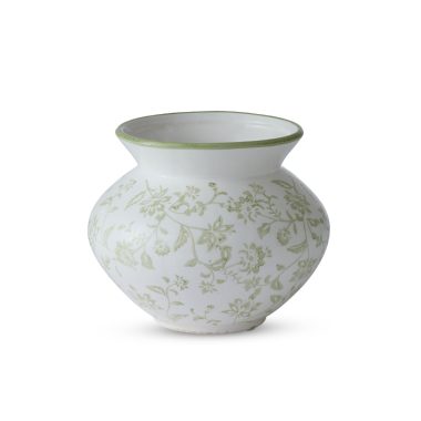 ARLES GREEN STAMPED VASE SML