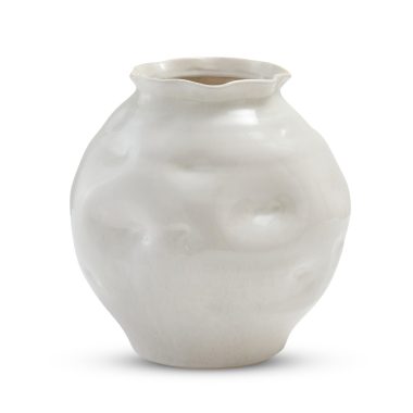 DIMPLE WHITE GLAZED VASE