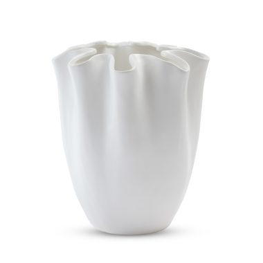 CHLOE MATTE WHITE RIPPLE VASE