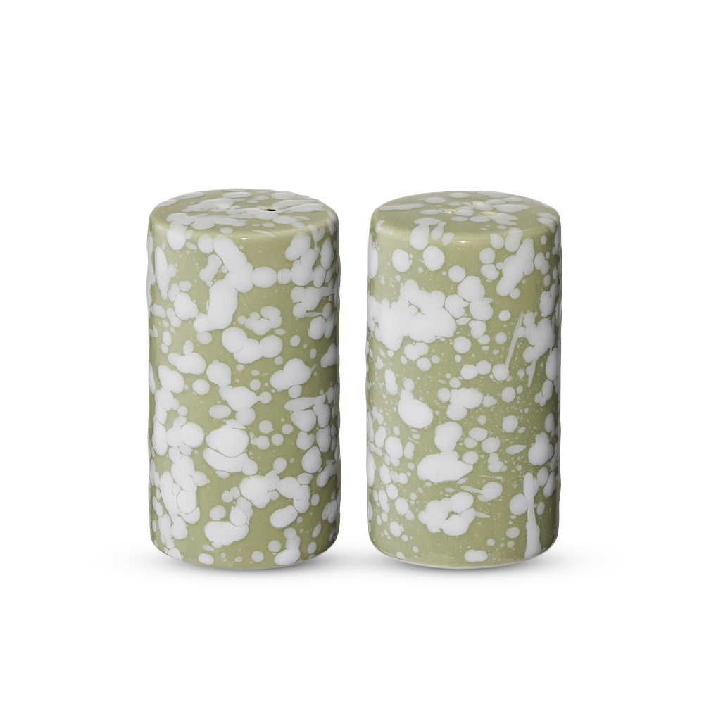 SPECKLE GRN/WHI S&P SHAKER SET