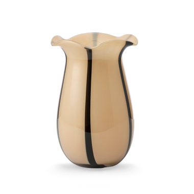 AUGGIE LATTE BLACK STRIPE VASE