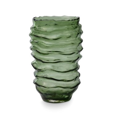 BLAIR GREEN GLASS VASE LARGE
