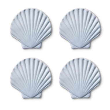 SEASHELL LIGHT BLUE COASTER S/4