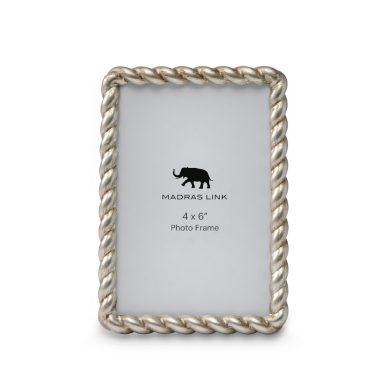 ANTIQUE SILVER ROPE FRAME 4X6