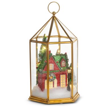 Lit Christmas House Terrarium