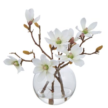 Mini Magnolia Sphere Vase3 3cm WhBOM
