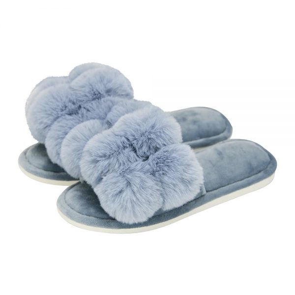 Slipper Cosy Luxe Pom Pom-Dusty Lrg