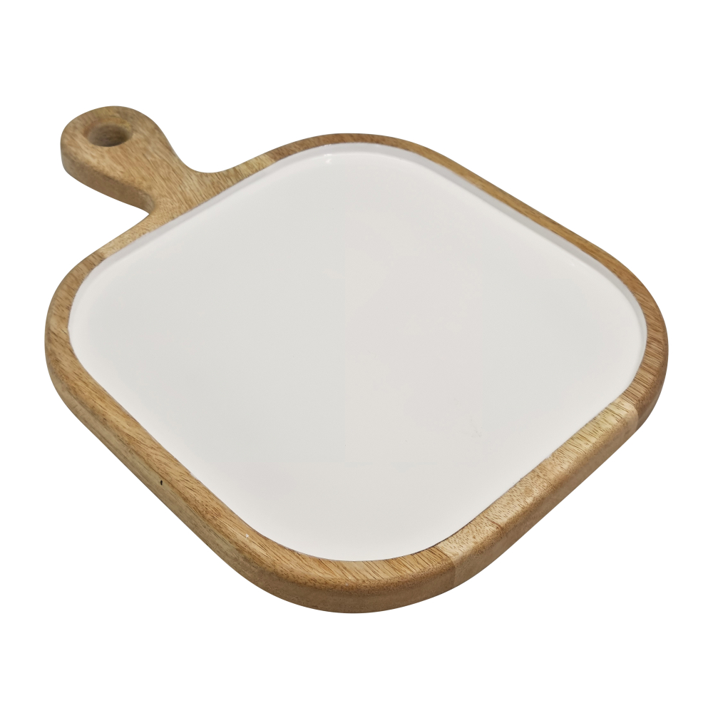 CorinneSquare Tray Wh/Nat 26x26