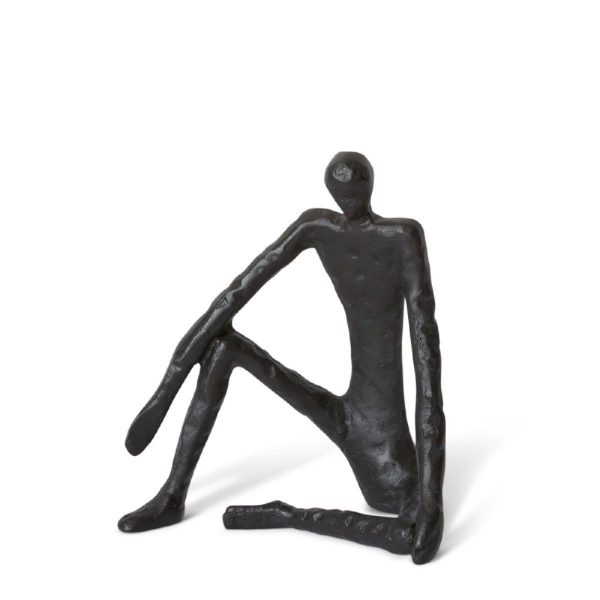 Man Sitting Sculpture Black