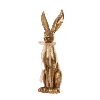 GILDED HARE WITH BOW 80CM