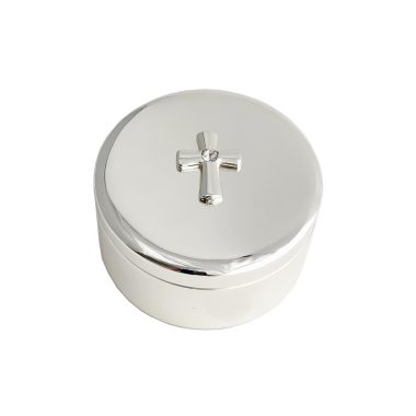 Round Cross Box Silver