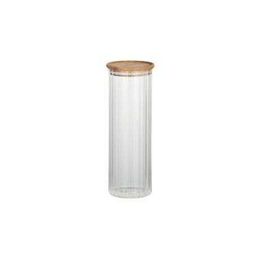Eleanor Glass/Wood Canister 9.5x26.5cm