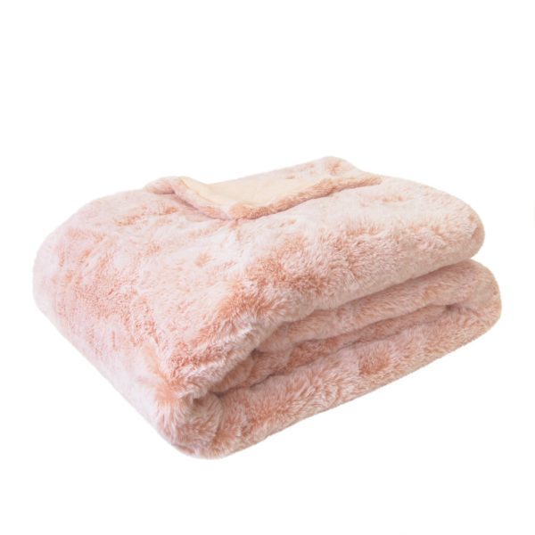 Layla Faux Fur Throw 130x160cm Soft Pink