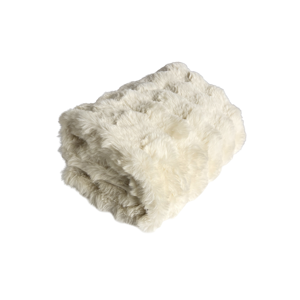 Mallow Faux Fur Throw Ivory130x180