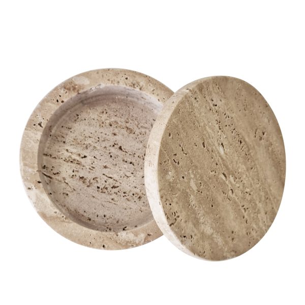 Maria Decor Jar Wide Travertine/Marb