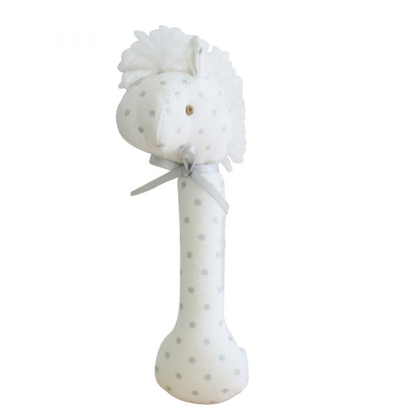 Horse Stick Rattle Spotty Grey