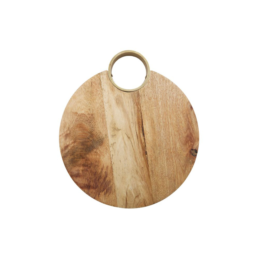 Nalia Round Wood Board Natural/Gold