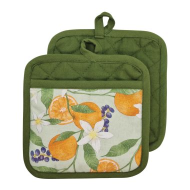 Orange 2pk Pot Holder Seafoam Olive