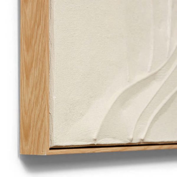 Wavy Hand Painted Wall Art Beige/Natural