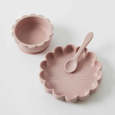 Henny Silicone Dining Set Pink