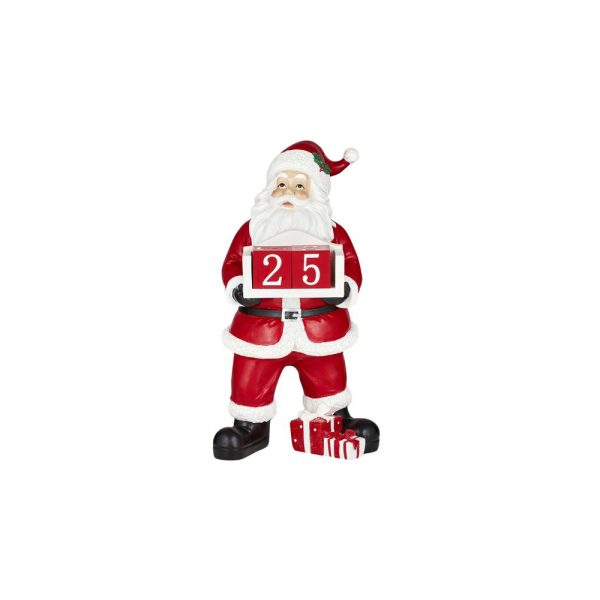 Santa Advent Poly 19x19x35cm Red/White