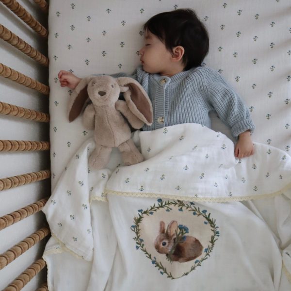 Heirloom blanket - Bunny and blue floral