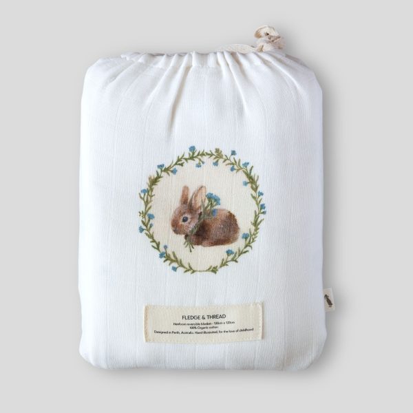 Heirloom blanket - Bunny and blue floral