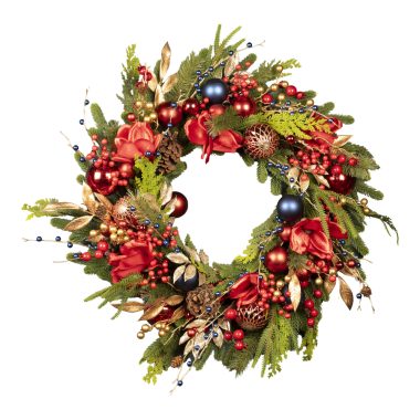 Red & Blue Exquisite Wreath 70cm