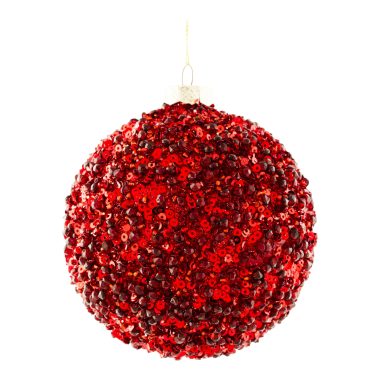 Burgundy Encrusted Ball 10cm