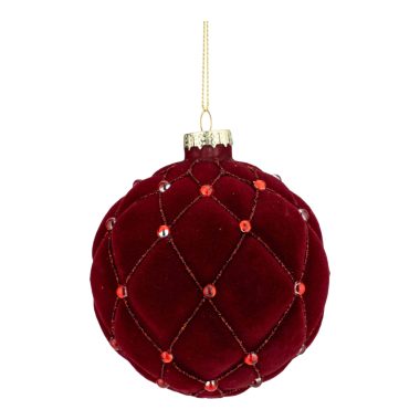 Burgundy Flocked Ball 10cm