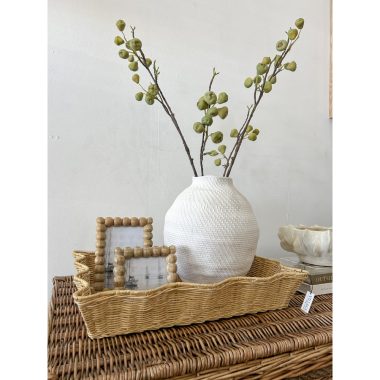 CLOVELLY RATTAN WAVY TRAY MED
