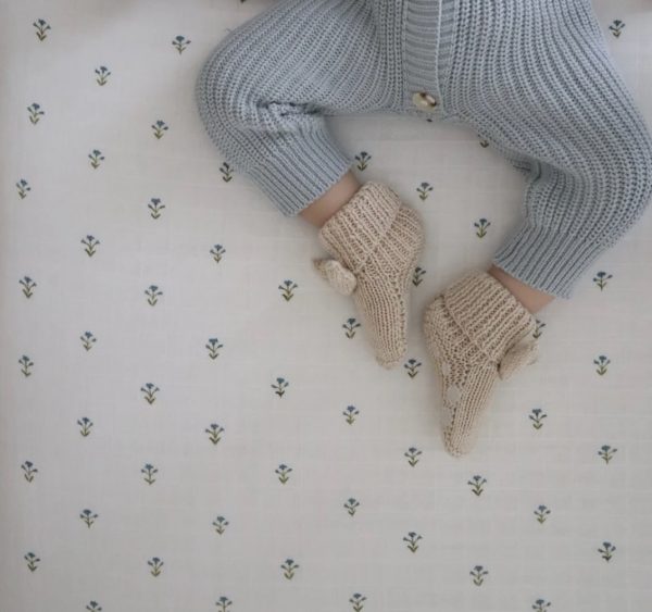 Cot Sheet - Blue Floral