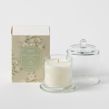 Belle Fleur Glass Cloche Candle