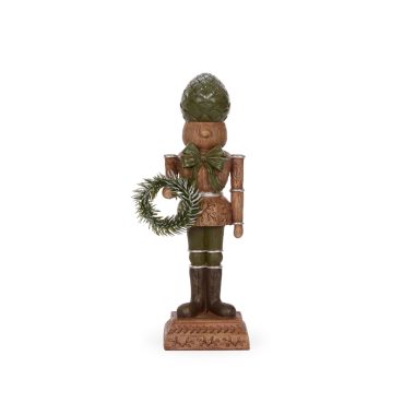 Pinecone Nutcracker w/Wreath