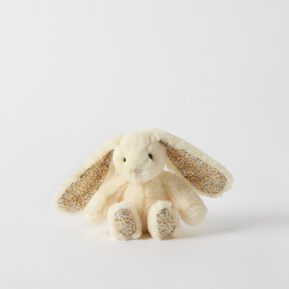 Floral Lemon Bunny Rattle