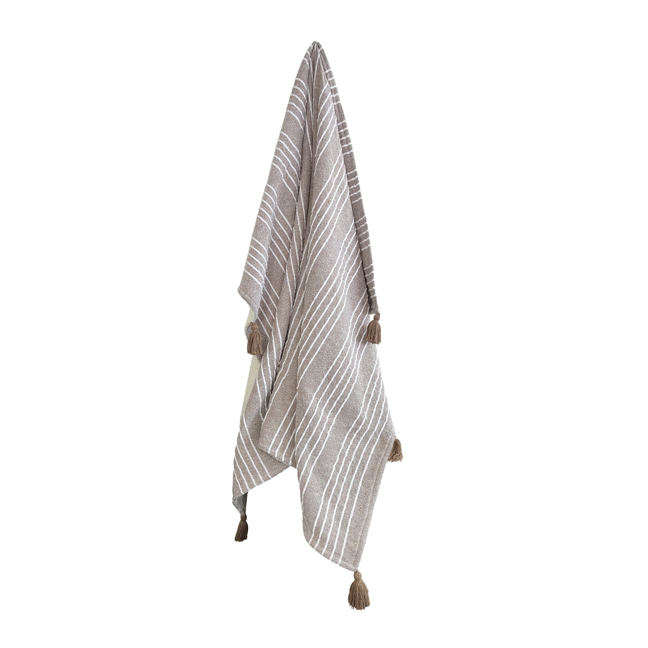 Mandy Stripe Throw Taupe & Ivory