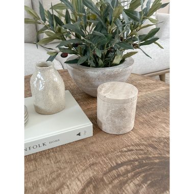 Maria Decor Jar Tall Travertine/Marb