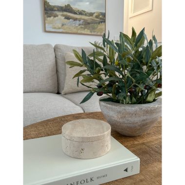 Maria Decor Jar Wide Travertine/Marb