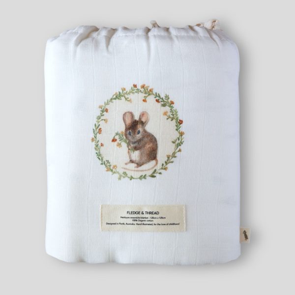 Heirloom blanket - Mouse w/cream floral