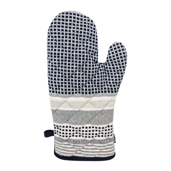 Patrick Oven Mitt 19x35cm Navy & Grey