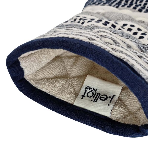 Patrick Oven Mitt 19x35cm Navy & Grey